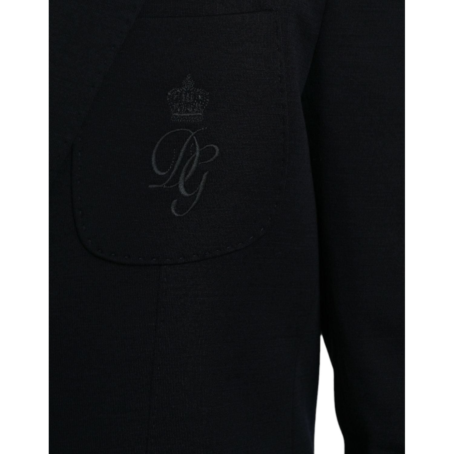 黑色羊毛单排扣大衣