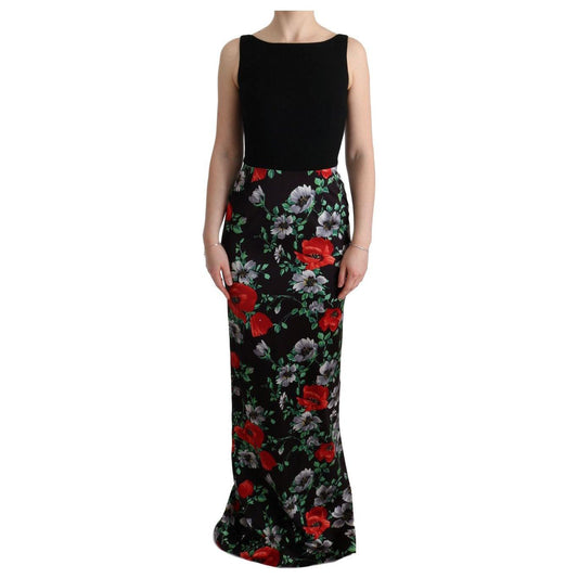 Dolce & Gabbana Elegant Floral Sheath Gown Dolce & Gabbana Rosy Brown