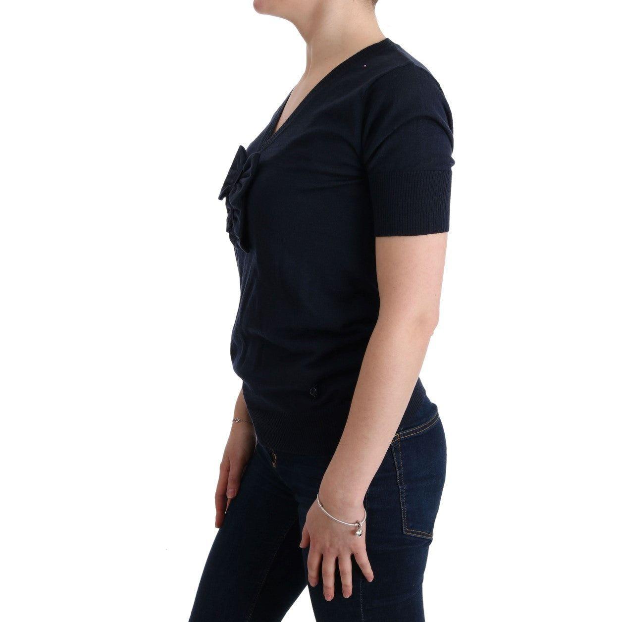 MARGHI LO' Elegant Blue Wool Top - Chic Everyday Elegance MARGHI LO' Rosy Brown