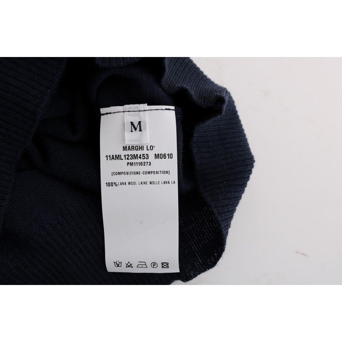 MARGHI LO' Elegant Blue Wool Top - Chic Everyday Elegance MARGHI LO' Light Gray
