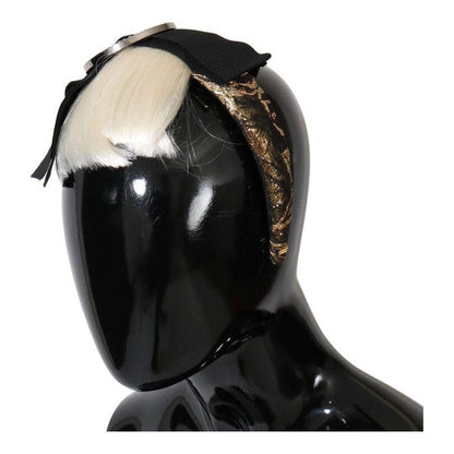 Dolce & Gabbana Black Crystal White Diadem Headband