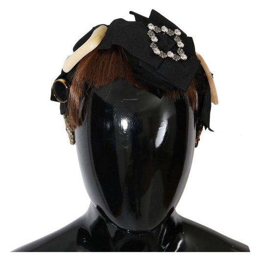 Dolce & Gabbana Crystal-Embellished Gold Brown Diadem Headband Tiara Dolce & Gabbana Black