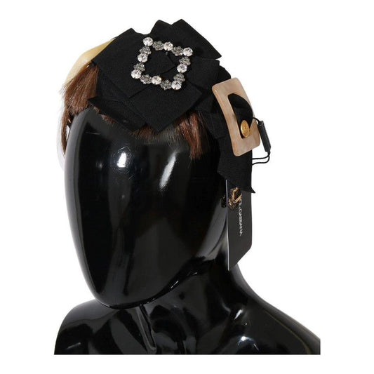 Dolce & Gabbana Crystal-Embellished Gold Brown Diadem Headband Tiara Dolce & Gabbana Black