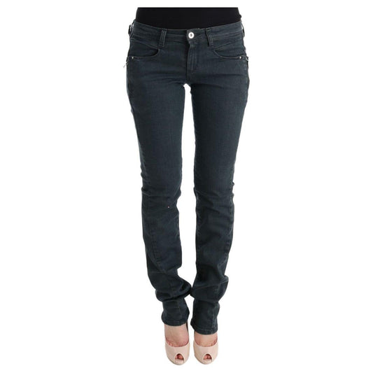 Costume National Chic Superslim Gray Cotton Jeans Costume National Dark Slate Gray