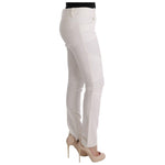 Ermanno Scervino White Cotton Slim Fit Casual Pants SIG30306-2