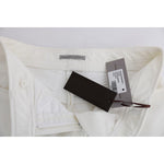 Ermanno Scervino White Cotton Slim Fit Casual Pants SIG30306-2