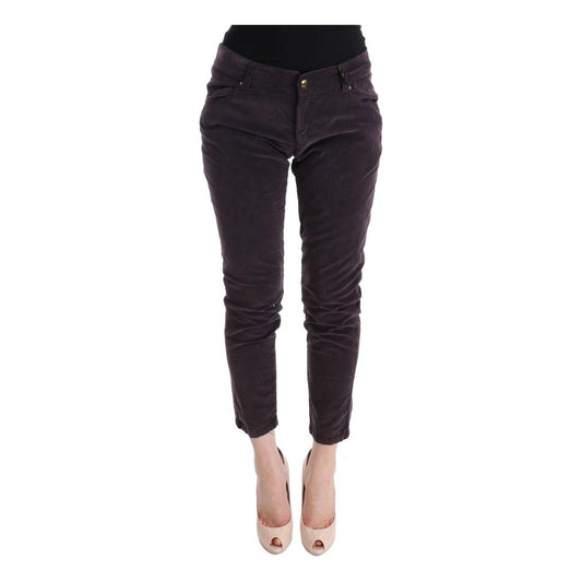 Ermanno Scervino Chic Brown Capri Cropped Cotton Pants Ermanno Scervino Dark Slate Gray