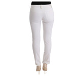 Ermanno Scervino White Cotton Slim Fit Casual Pants SIG30311-1