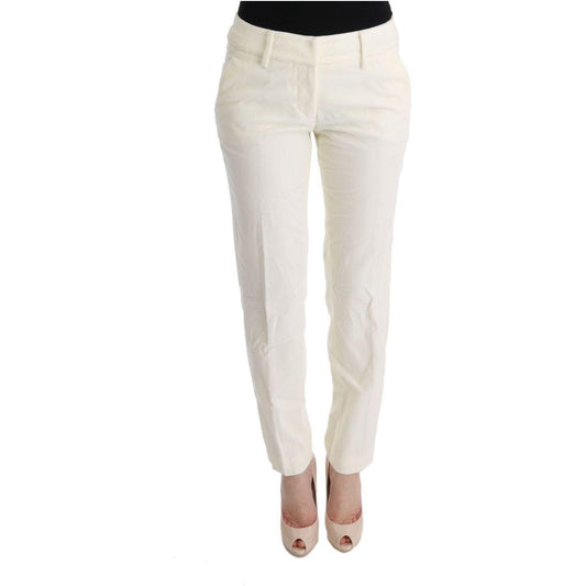 Ermanno Scervino Chic White Regular Fit Pants Ermanno Scervino Light Gray