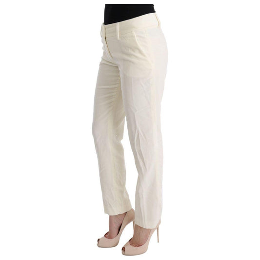 Ermanno Scervino Chic White Regular Fit Pants Ermanno Scervino Light Gray