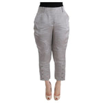 Ermanno Scervino Chic Gray Cropped Silk Pants Ermanno Scervino Rosy Brown