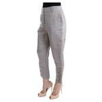 Ermanno Scervino Chic Gray Cropped Silk Pants Ermanno Scervino Light Slate Gray