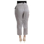 Ermanno Scervino Chic Gray Cropped Silk Pants Ermanno Scervino Dark Gray