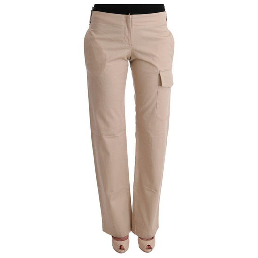 Ermanno Scervino Chic Beige Cropped Pants - Regular Fit Elegance Jeans & Pants Ermanno Scervino Rosy Brown