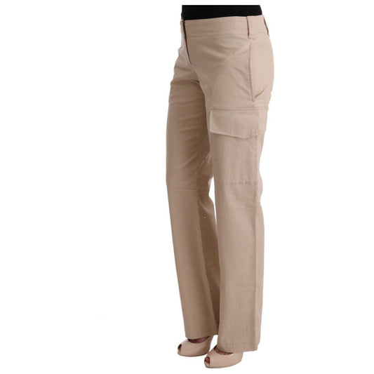 Ermanno Scervino Chic Beige Cropped Pants - Regular Fit Elegance Jeans & Pants Ermanno Scervino Rosy Brown