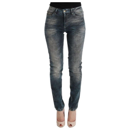 Cavalli Chic Blue Wash Slim Fit Jeans Cavalli Dark Slate Gray