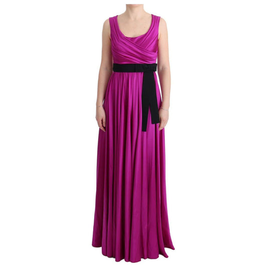 Dolce & Gabbana Elegant Pink Silk Gown Dress Dolce & Gabbana Maroon