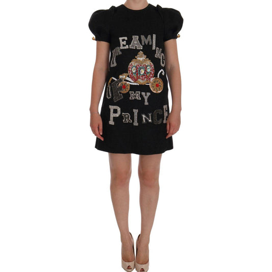 Dolce & Gabbana Enchanting Wool Crystal Encrusted Midi Dress Dolce & Gabbana Rosy Brown