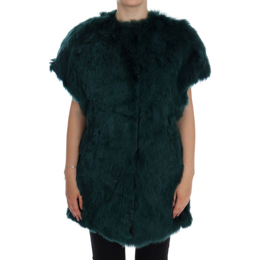 Dolce & Gabbana Green Alpaca Fur Vest Sleeveless Jacket JKT1005-2