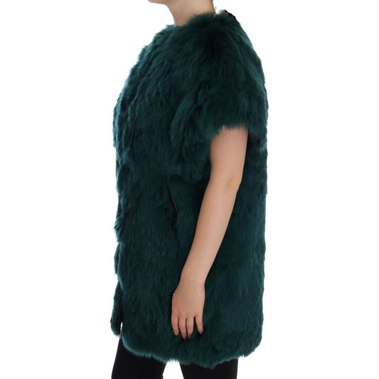 Dolce & Gabbana Green Alpaca Fur Vest Sleeveless Jacket JKT1005-2