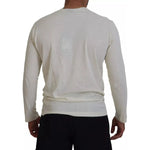 Dsquared² Beige Cotton Linen Long Sleeves Pullover Sweater Dsquared² Dark Gray