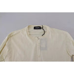 Dsquared² Beige Cotton Linen Long Sleeves Pullover Sweater Dsquared² Dark Gray