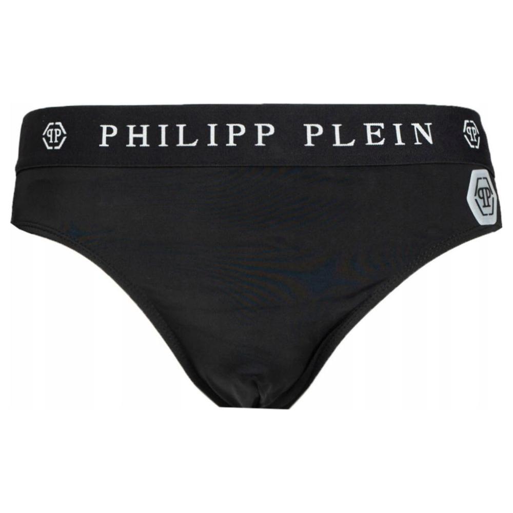 Philipp Plein Black Polyamide Men Swimwear
