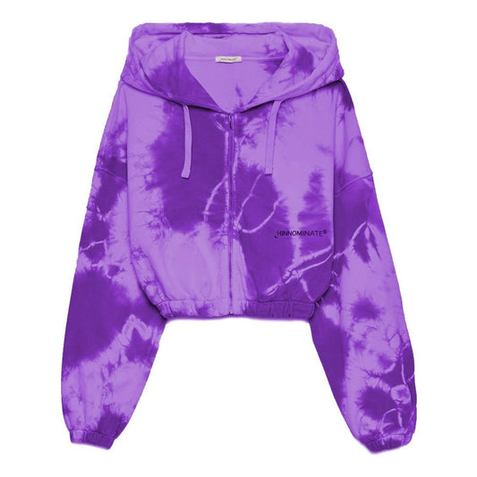 Hinnominate Elegant Purple Hooded Sweatshirt with Logo Print Hinnominate Medium Purple