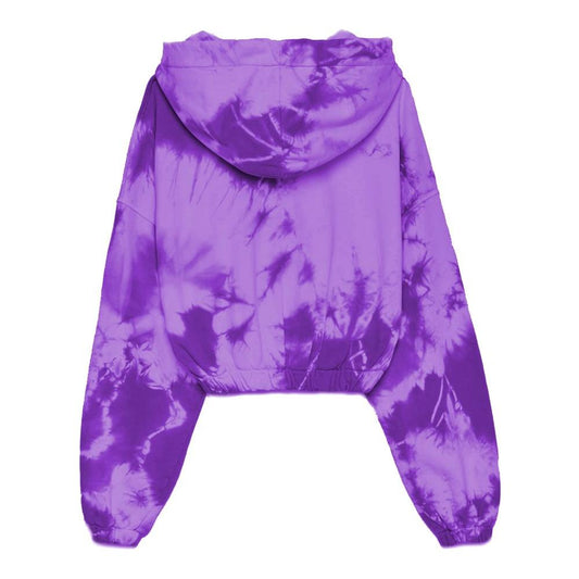 Hinnominate Elegant Purple Hooded Sweatshirt with Logo Print Hinnominate Medium Purple