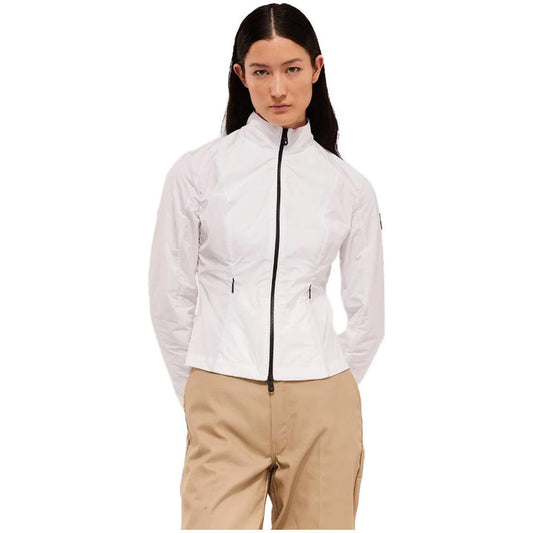 Refrigiwear Chic Windproof White Jacket with Logo Refrigiwear Light Gray