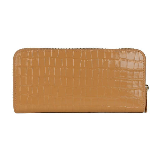 Baldinini Trend Elegant Croco Print Leather Wallet Baldinini Trend Chocolate