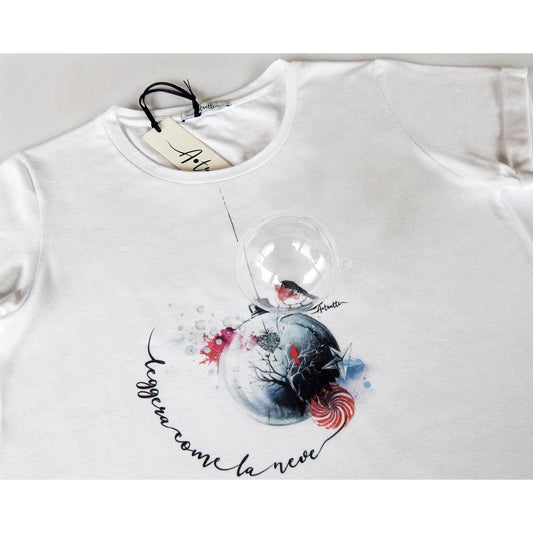 A.Tratti Chic White Stretch Viscose Tee A.Tratti Light Gray