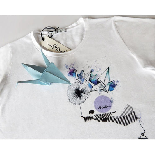 A.Tratti Elegant White Stretch Viscose Tee A.Tratti Light Gray