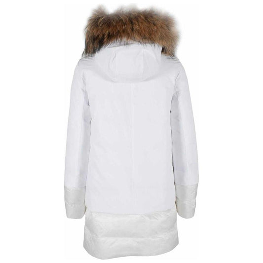 Yes Zee Chic Quilted Nylon Down Jacket with Fur Hood Yes Zee Light Gray