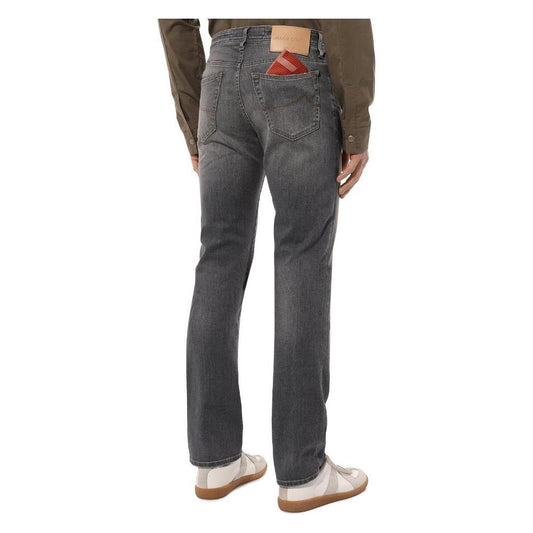 Jacob Cohen Sleek Gray Stretch Cotton Regular Fit Jeans