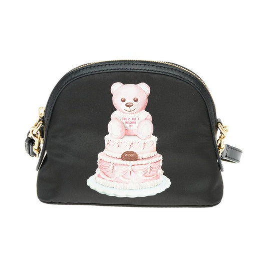 Moschino Couture Chic Teddy Bear Print Clutch with Calfskin Strap Moschino Couture Dark Slate Gray