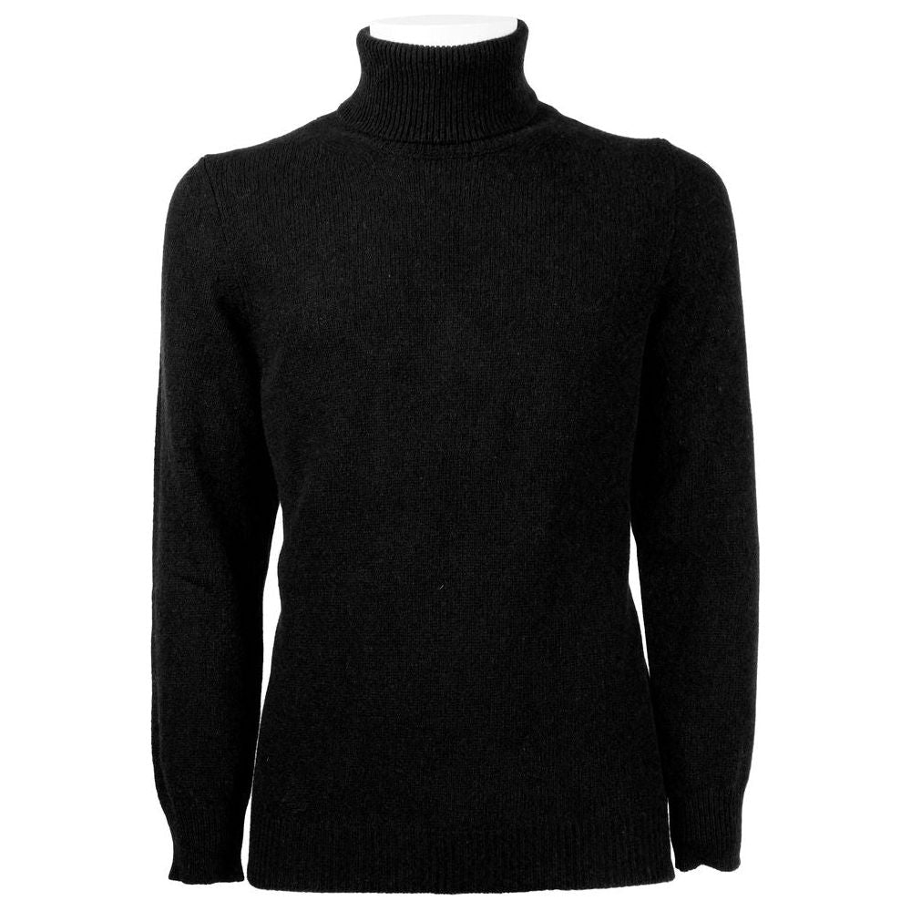 Emilio Romanelli Black Cashmere Men Sweater