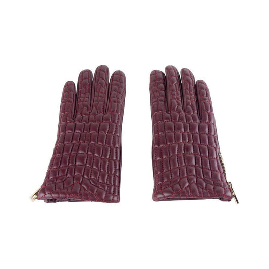 Cavalli Class Red Lambskin Women Glove Cavalli Class Dark Olive Green