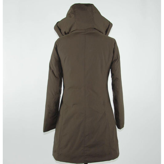 Emilio Romanelli Elegant Brown Polygon Jacket with Hood Emilio Romanelli Lavender