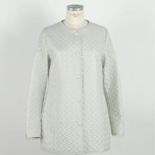 Emilio Romanelli White Polyester Women Jacket Emilio Romanelli Light Gray