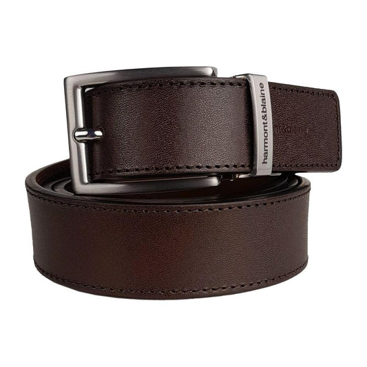 Harmont & Blaine Brown Calfskin Men Belt Harmont & Blaine Dark Slate Gray