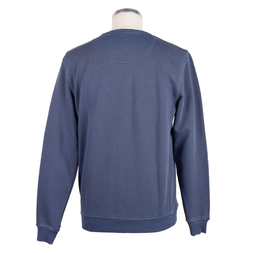 Refrigiwear Blue Cotton Men Sweater with Chest Pocket