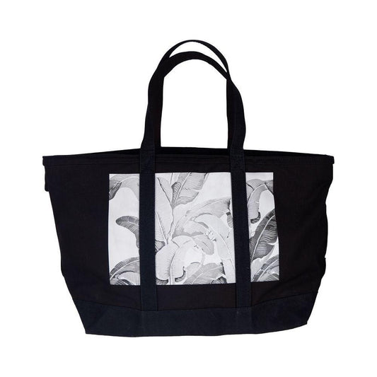 Palm Angels Chic Black Cotton Shoulder Bag Palm Angels Black