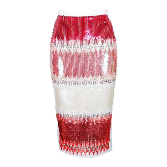 Elisabetta Franchi White Polyester Women Skirt Elisabetta Franchi Light Gray