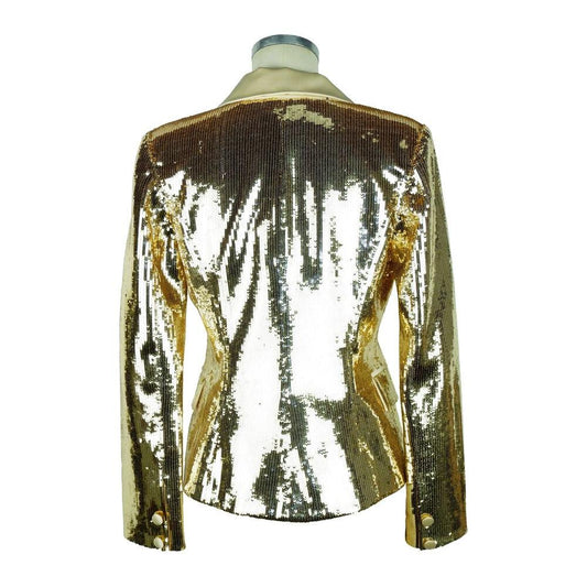 Elisabetta Franchi Chic Sequined Double-Breasted Yellow Jacket Elisabetta Franchi Gray
