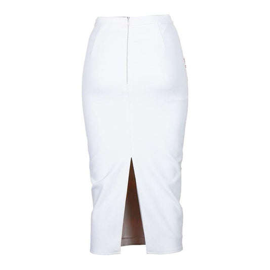 Elisabetta Franchi White Polyester Women Skirt Elisabetta Franchi Lavender