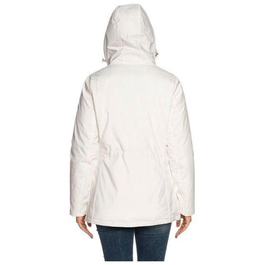 Yes Zee White Polyester Women Jacket Yes Zee Antique White