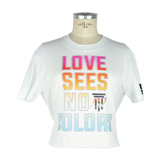 Diego Venturino White Cotton Women Top Diego Venturino Light Gray