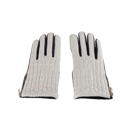 Cavalli Class Gray Lambskin Women Glove Cavalli Class Gray
