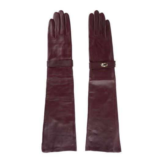 Cavalli Class Red Lambskin Women Glove Cavalli Class Dark Slate Gray